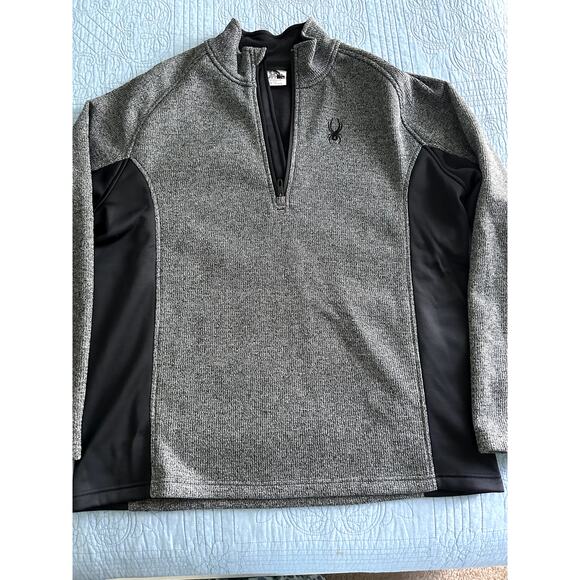 Men Spyder 1/4 Zip Gray Size XXL Pre Owned - Picture 1 of 6